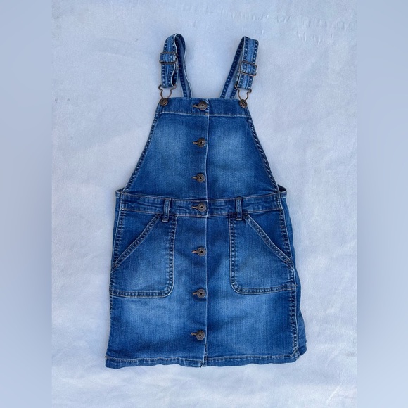 Osh kosh size 7 youth kids denim overall skirt - Picture 1 of 3